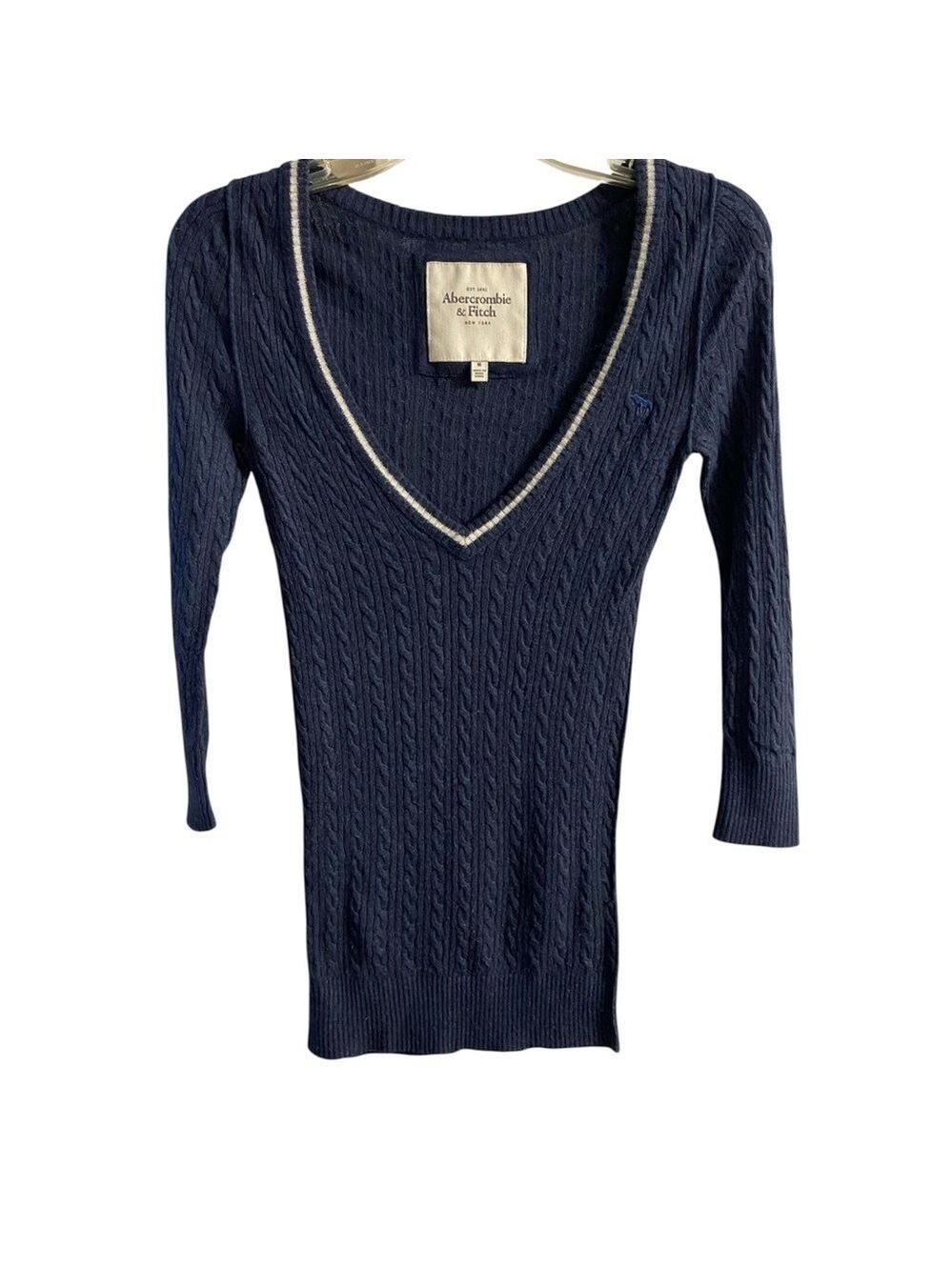 Abercrombie & Fitch Navy Women's Sweater vintage y2k medium